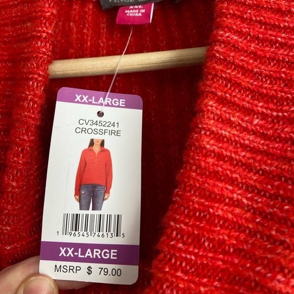 NWT Vince Camuto Half-Zip Pullover Ribbed Knit Sweater size XXL - Picture 7 of 8